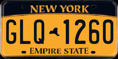 NY license plate GLQ1260