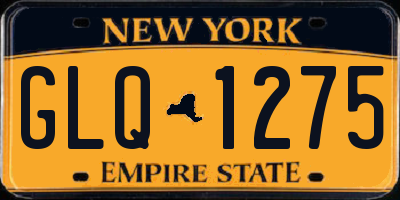 NY license plate GLQ1275