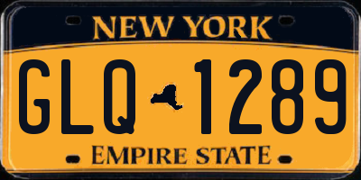 NY license plate GLQ1289