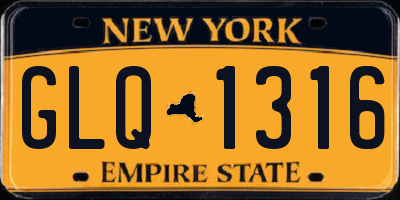 NY license plate GLQ1316