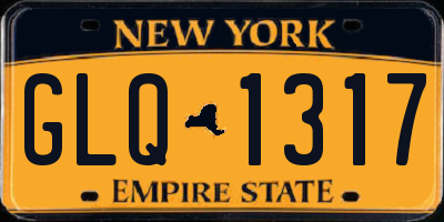 NY license plate GLQ1317