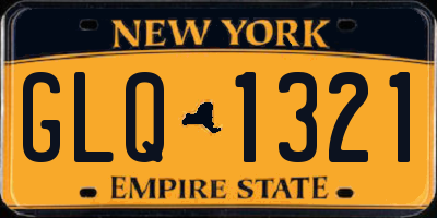 NY license plate GLQ1321