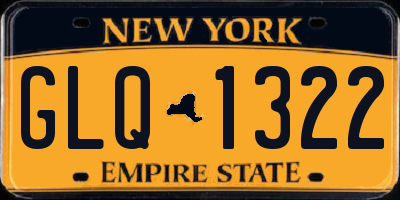 NY license plate GLQ1322