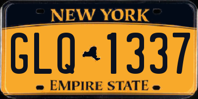 NY license plate GLQ1337