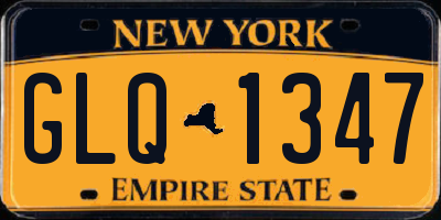 NY license plate GLQ1347