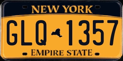 NY license plate GLQ1357