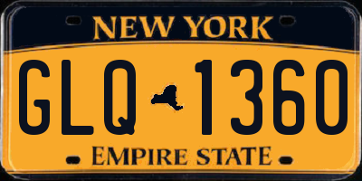 NY license plate GLQ1360