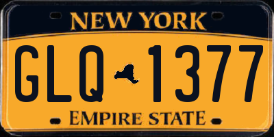 NY license plate GLQ1377