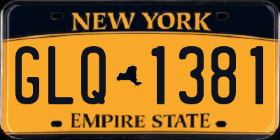 NY license plate GLQ1381