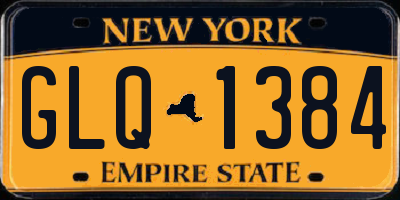 NY license plate GLQ1384