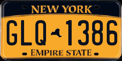 NY license plate GLQ1386