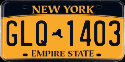 NY license plate GLQ1403