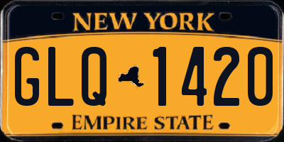 NY license plate GLQ1420