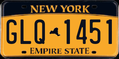 NY license plate GLQ1451