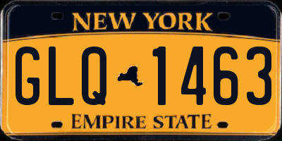NY license plate GLQ1463