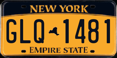 NY license plate GLQ1481