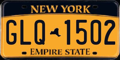 NY license plate GLQ1502