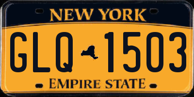 NY license plate GLQ1503