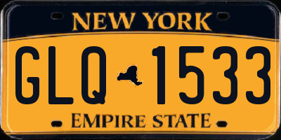 NY license plate GLQ1533