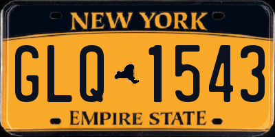 NY license plate GLQ1543