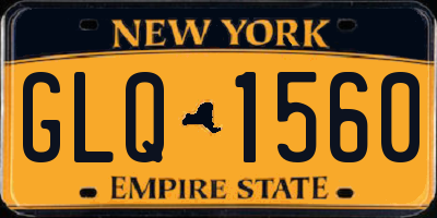 NY license plate GLQ1560