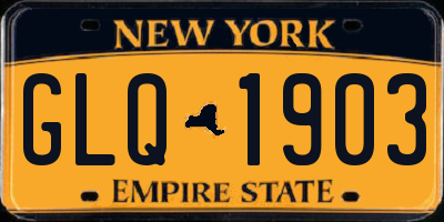 NY license plate GLQ1903
