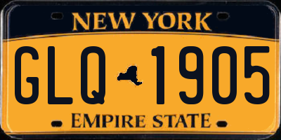 NY license plate GLQ1905