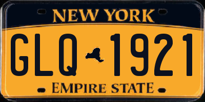 NY license plate GLQ1921