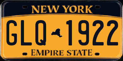 NY license plate GLQ1922