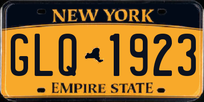 NY license plate GLQ1923