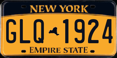 NY license plate GLQ1924