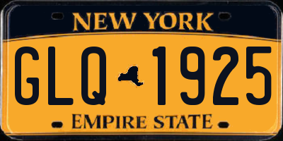 NY license plate GLQ1925