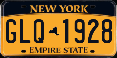 NY license plate GLQ1928