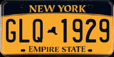 NY license plate GLQ1929