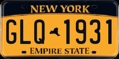 NY license plate GLQ1931