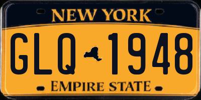 NY license plate GLQ1948
