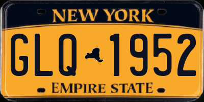 NY license plate GLQ1952