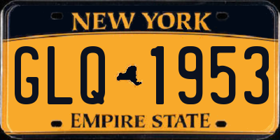 NY license plate GLQ1953