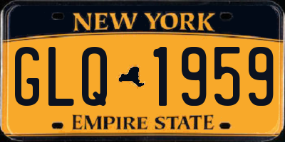 NY license plate GLQ1959