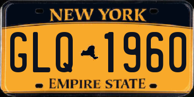 NY license plate GLQ1960