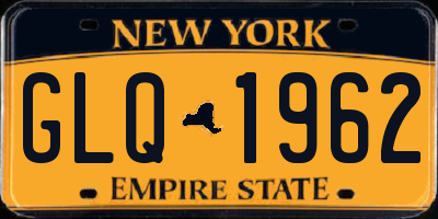 NY license plate GLQ1962