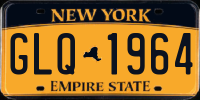 NY license plate GLQ1964