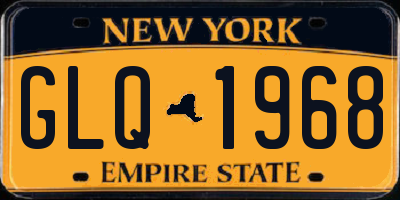 NY license plate GLQ1968