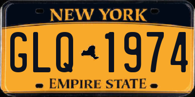 NY license plate GLQ1974