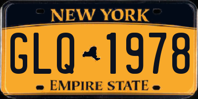 NY license plate GLQ1978