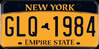 NY license plate GLQ1984