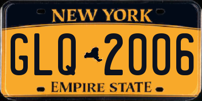 NY license plate GLQ2006