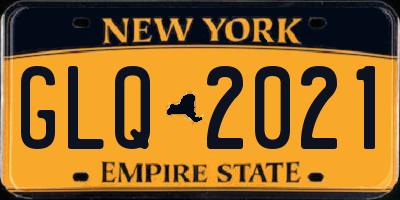 NY license plate GLQ2021