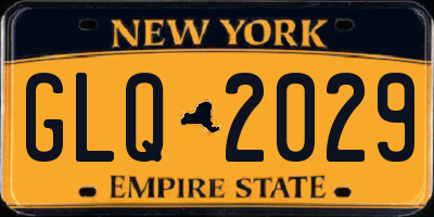 NY license plate GLQ2029