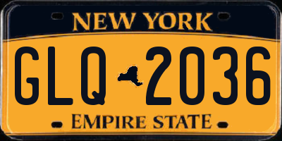 NY license plate GLQ2036
